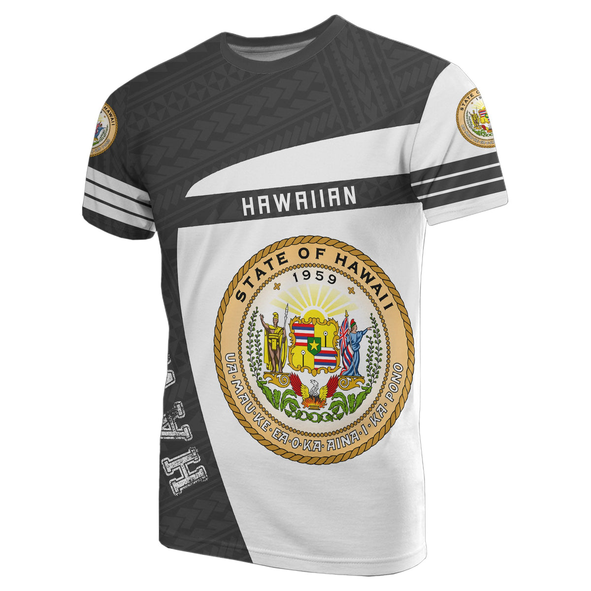 Hawaii Polynesian Sport T Shirt Gray Premium Style - Polynesian Pride