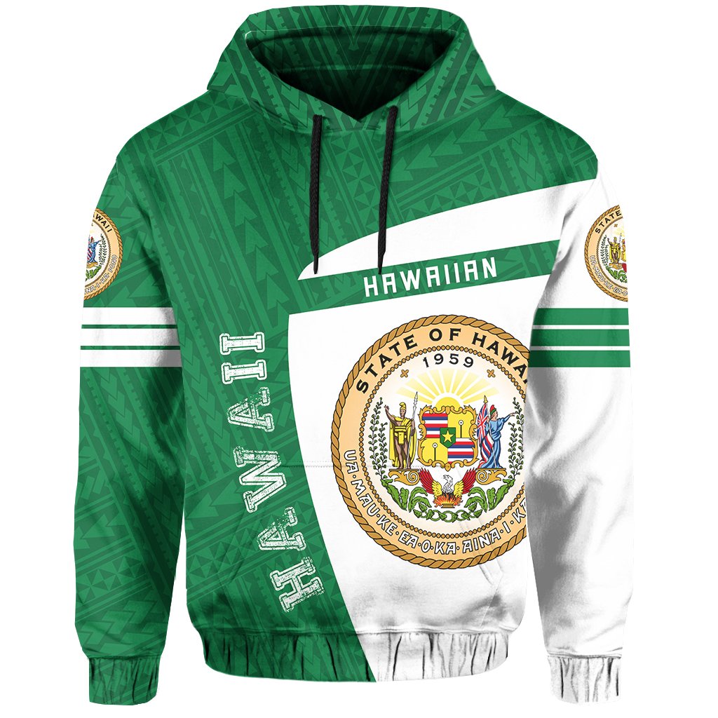 Hawaii Polynesian Sport Hoodie Green Premium Style - Polynesian Pride