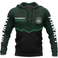 Hawaii Polynesian Hoodie Green Energy Style - Polynesian Pride