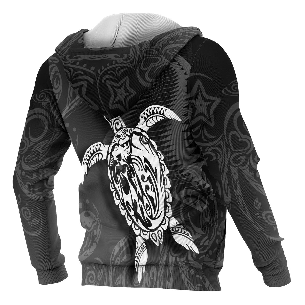 Polynesian Hawaii Custom Hoodie Turtle Eternity Black - Polynesian Pride
