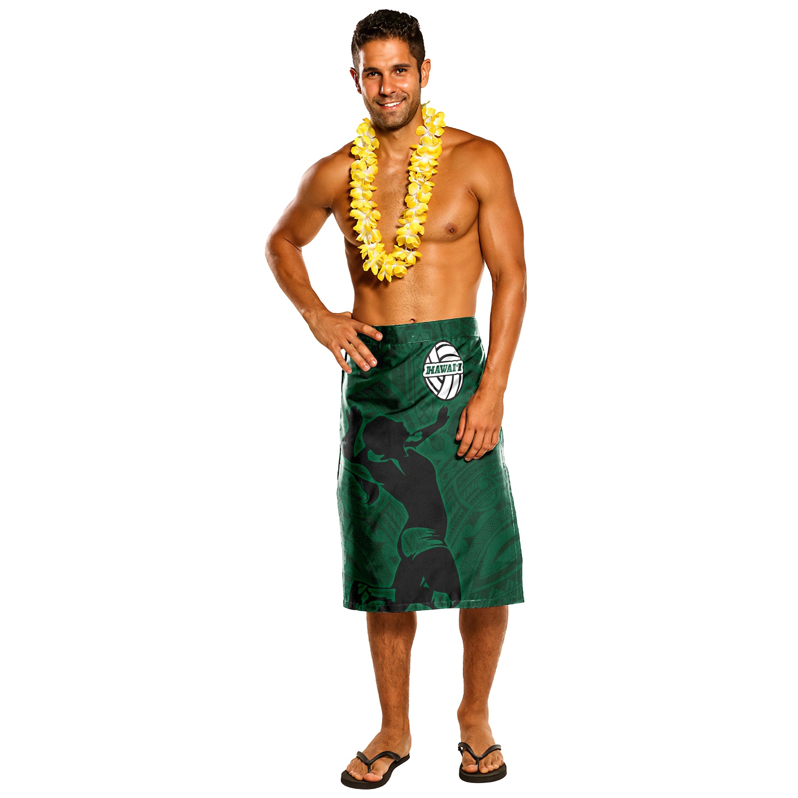 Hawaii Lavalava - Hawaii Volleyball One Size Green - Polynesian Pride