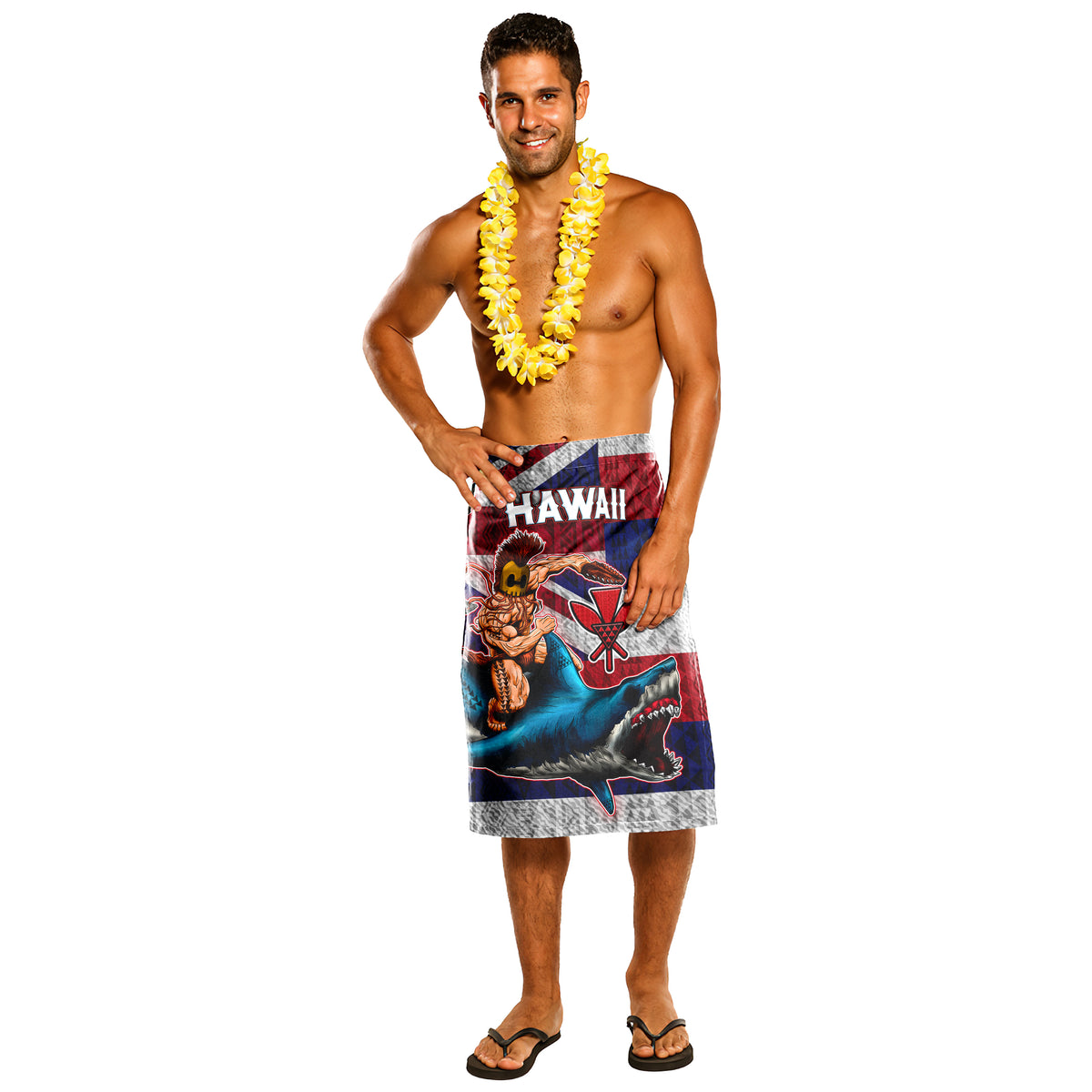 Hawaii Lavalava - Hawaiian Warrior One Size Black - Polynesian Pride