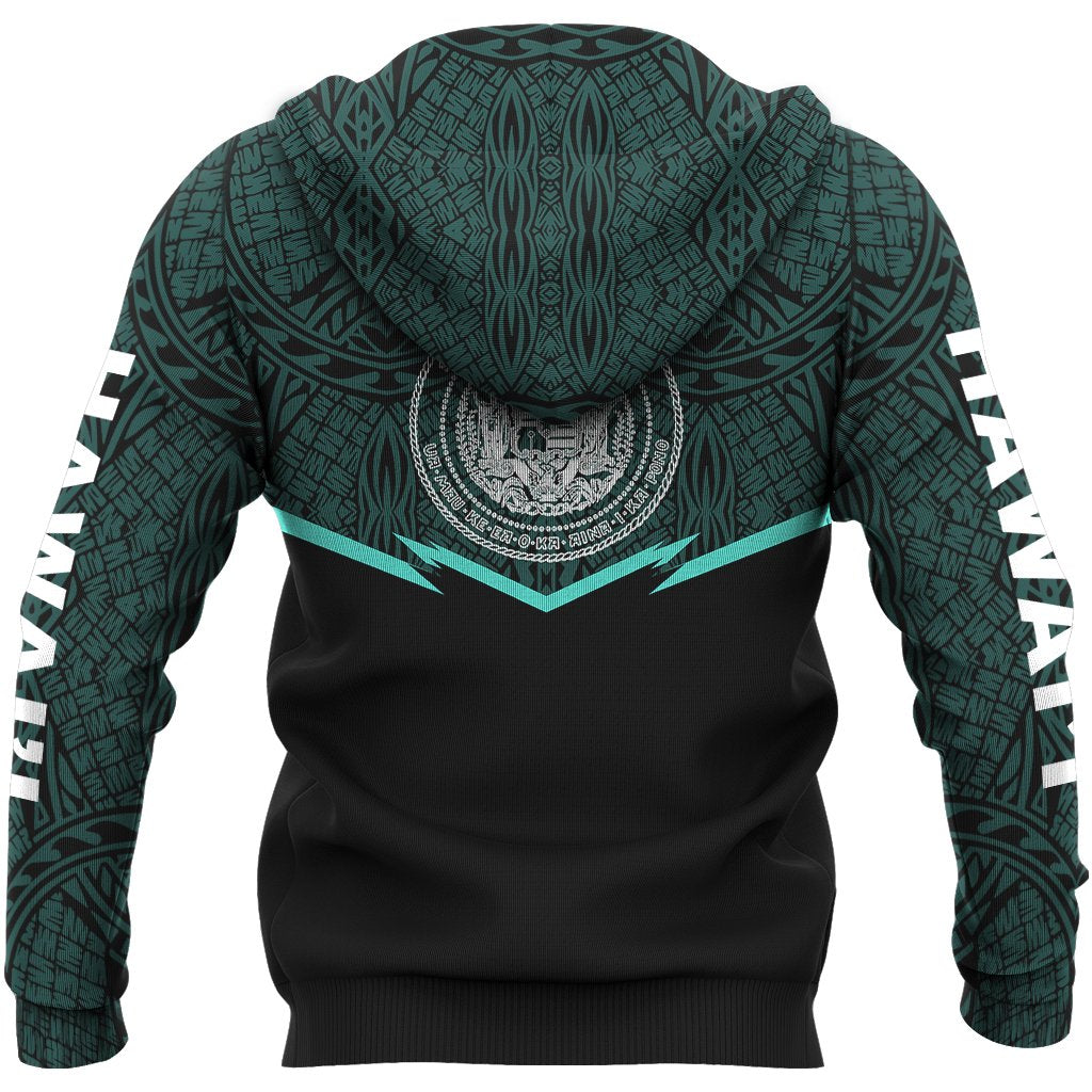Hawaii Polynesian Hoodie Turquoise Energy Style - Polynesian Pride