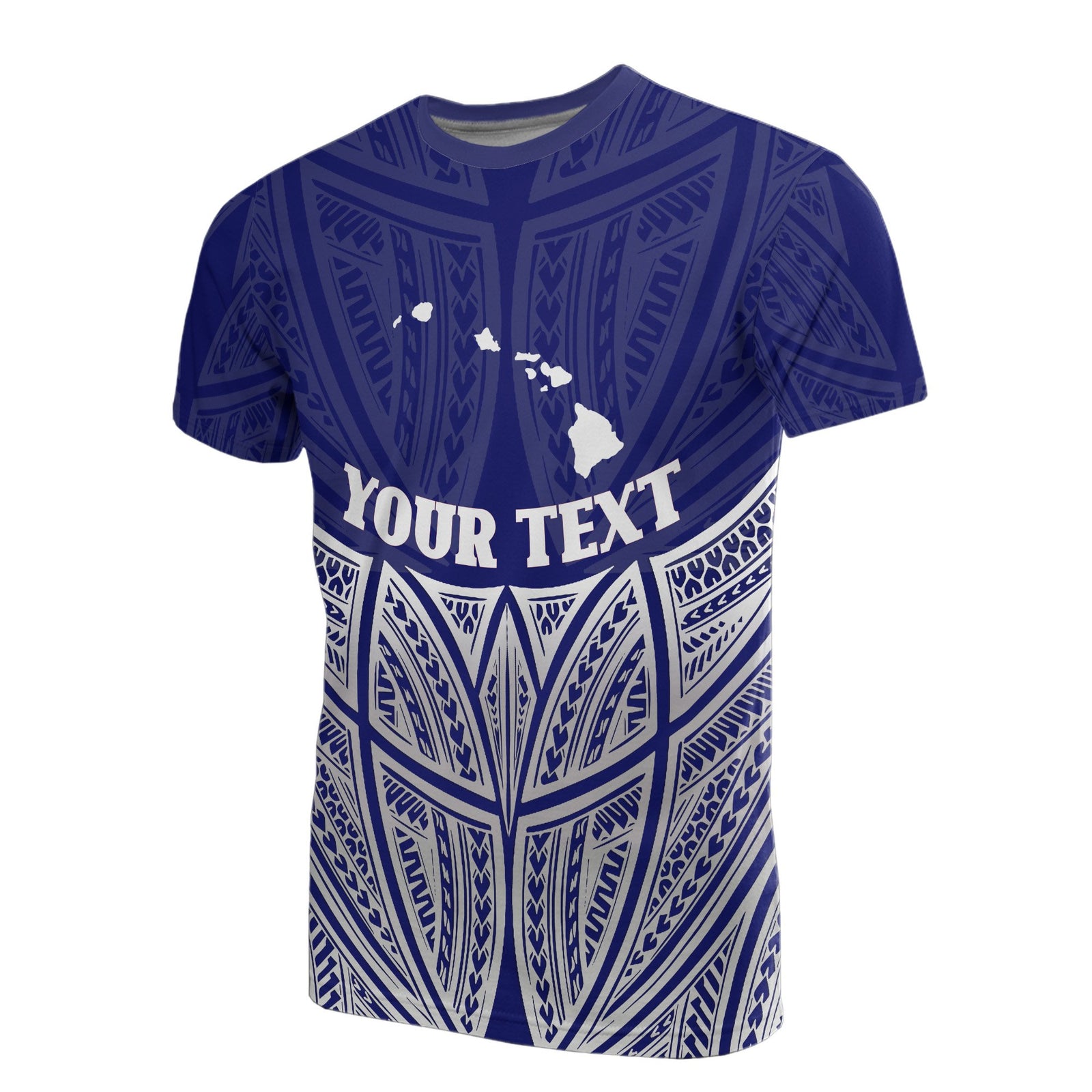 Hawaii Polynesian Custom T Shirt Blue Pride Map and Seal Unisex Blue - Polynesian Pride