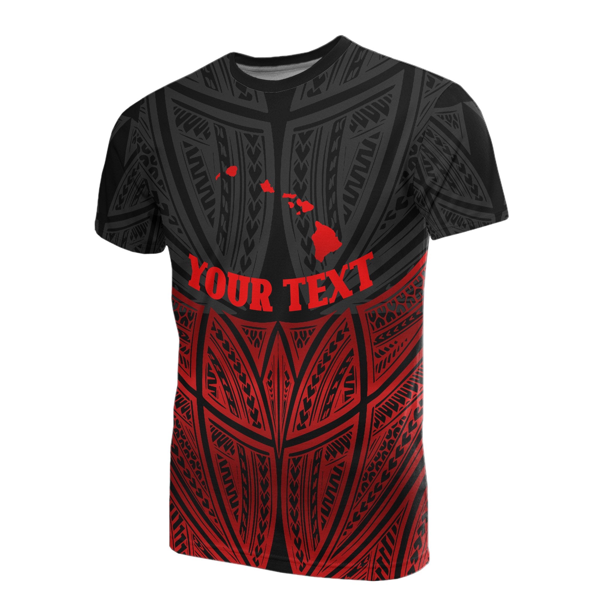 Hawaii Polynesian Custom T Shirt Red Black Pride Map and Seal Unisex Red - Polynesian Pride