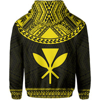 Hawaii Kanaka Polynesian Zipper Hoodie Divinity Yellow - Polynesian Pride