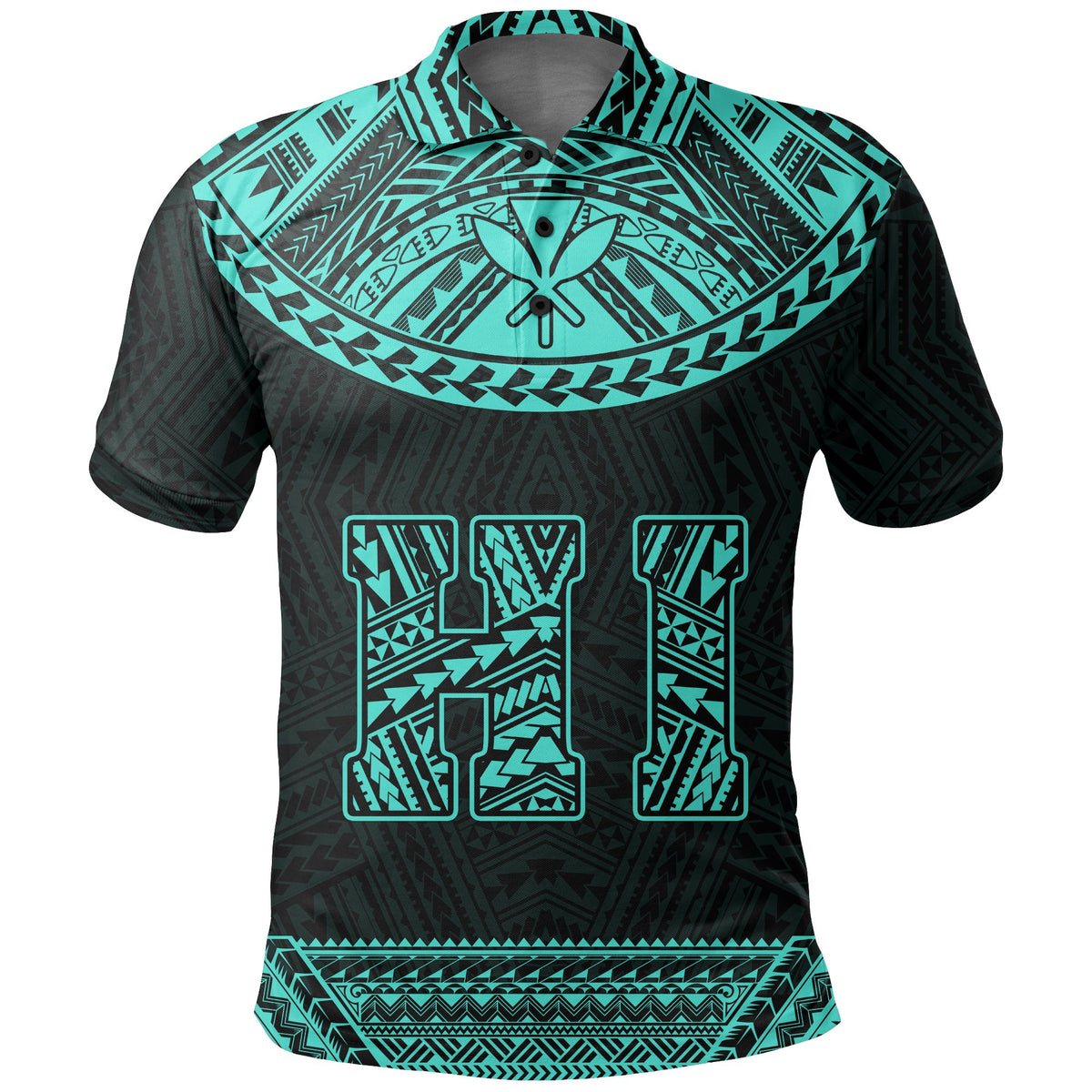 Hawaii Kanaka Polynesian Polo Shirt Divinity Turquoise - Polynesian Pride