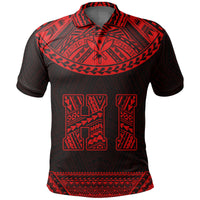 Hawaii Kanaka Polynesian Polo Shirt Divinity Red - Polynesian Pride