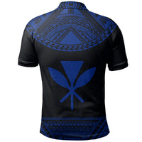 Hawaii Kanaka Polynesian Polo Shirt Divinity Blue - Polynesian Pride