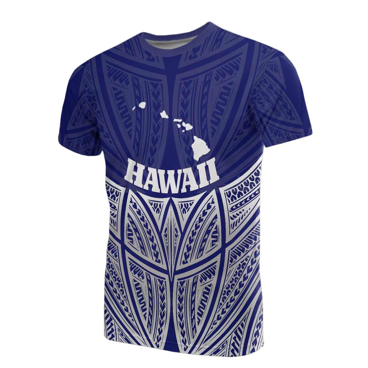 Hawaii Polynesian T Shirt Blue Pride Map and Seal Unisex Blue - Polynesian Pride