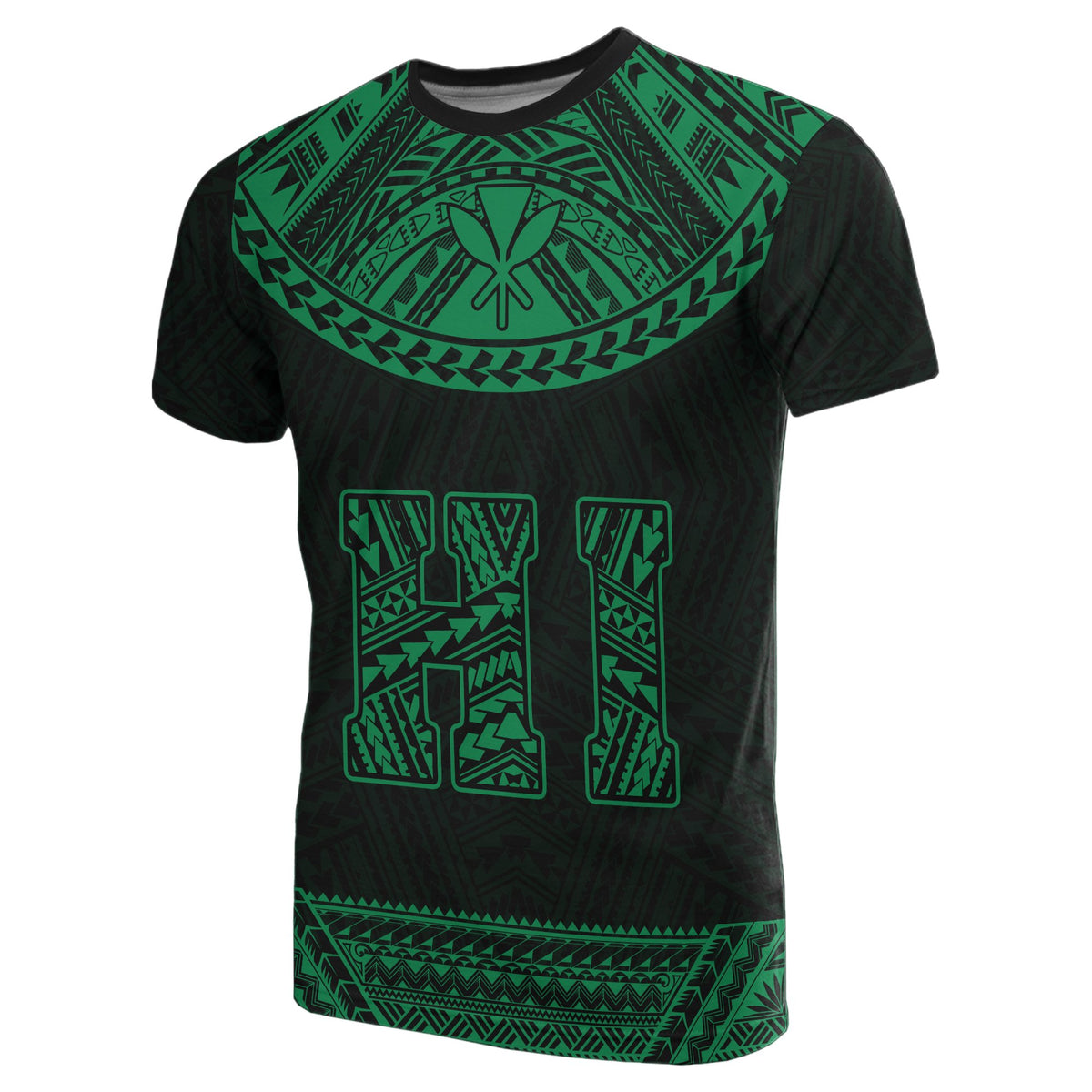 Hawaii Kanaka Polynesian T Shirt Divinity Green - Polynesian Pride