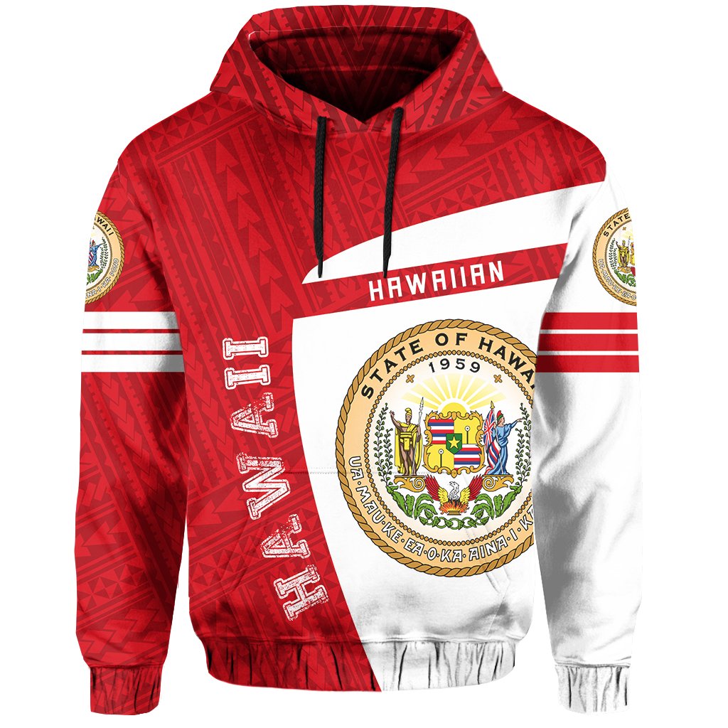 Hawaii Polynesian Sport Hoodie Red Premium Style - Polynesian Pride
