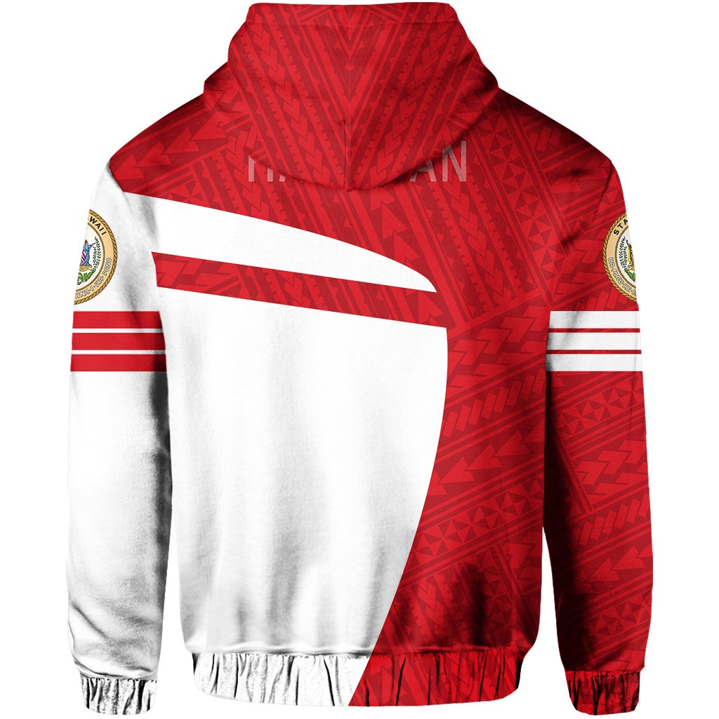 Hawaii Polynesian Sport Zipper Hoodie Red Premium Style - Polynesian Pride