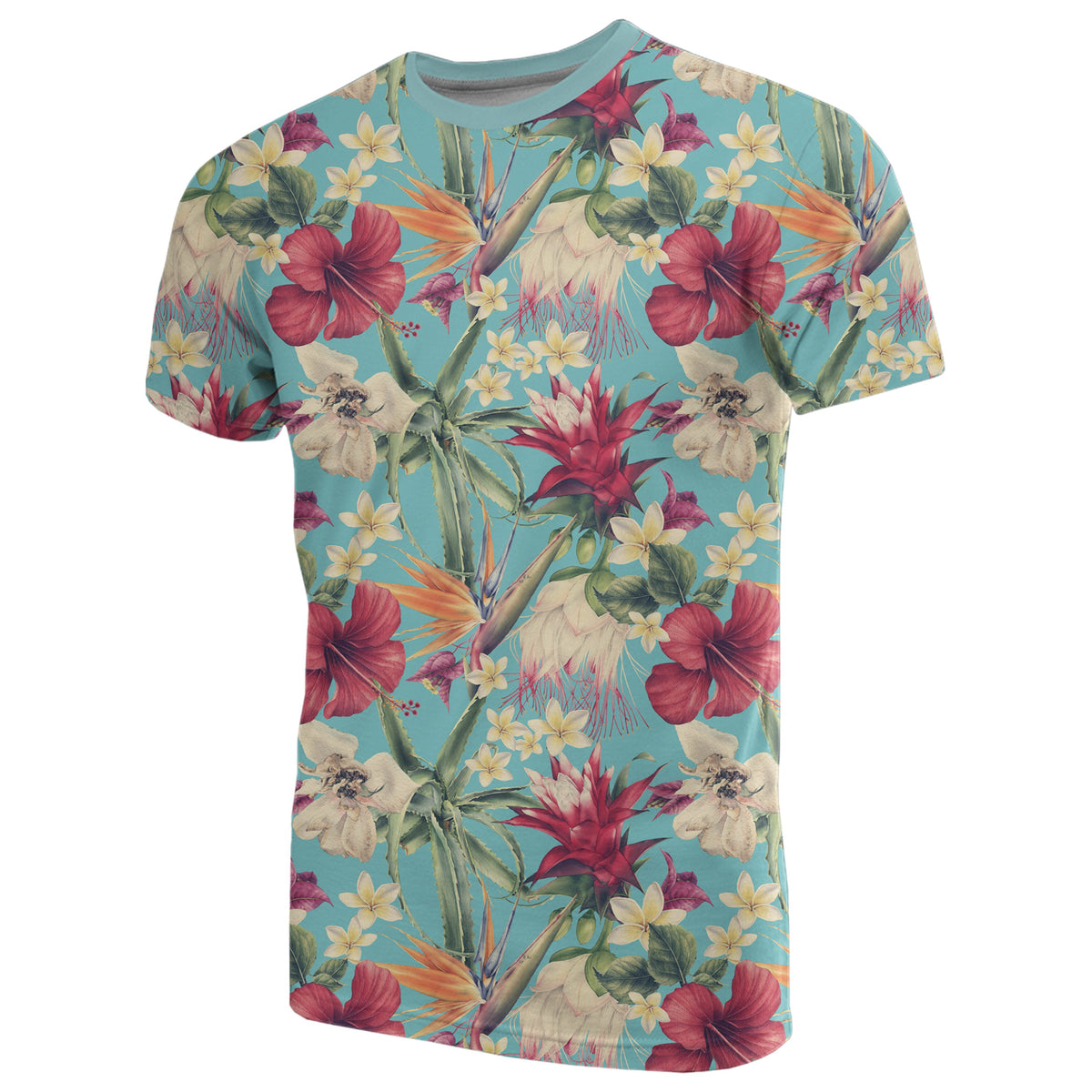 Hawaii Seamless Floral Pattern With Tropical Hibiscus, Watercolor T Shirt - Polynesian Pride
