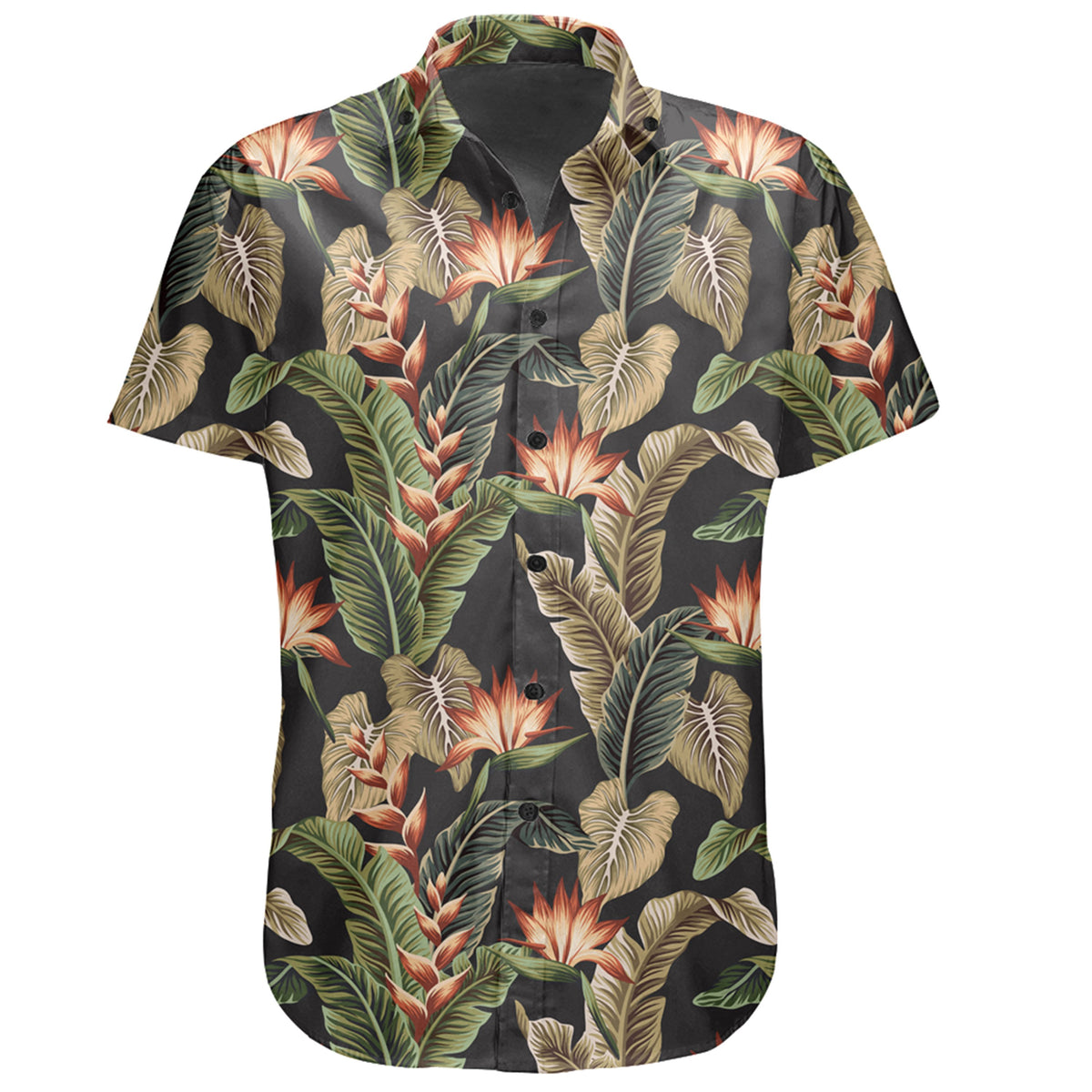 Hawaiian Shirt - Tropical Floral Vintage Strelitzia Flower Banana Leaves Shirt - Polynesian Pride