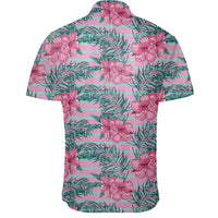 Hawaiian Shirt - Tropical Flowers Palm Leaves Hibiscus Strips Shirt - Polynesian Pride