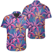 Hawaiian Shirt - Tropical Flowers Pink Shirt Unisex Black - Polynesian Pride