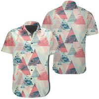Hawaiian Shirt - Tropical Leaf Triangle Pattern Shirt Unisex Black - Polynesian Pride