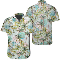 Hawaiian Shirt - Tropical Watercolor Palm Tree Leaf Shirt Unisex Black - Polynesian Pride