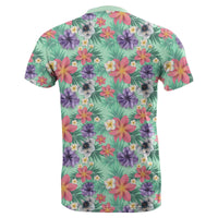 Hawaii Tropical Flower Blossom Cluster Seamless T Shirt - Polynesian Pride