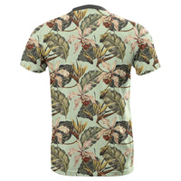 Hawaii Vintage Tropical Jungle Leaves Orchid Bird T Shirt - Polynesian Pride