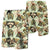 Hawaii Vintage Tropical Jungle Leaves Orchid Bird Board Shorts Men White - Polynesian Pride