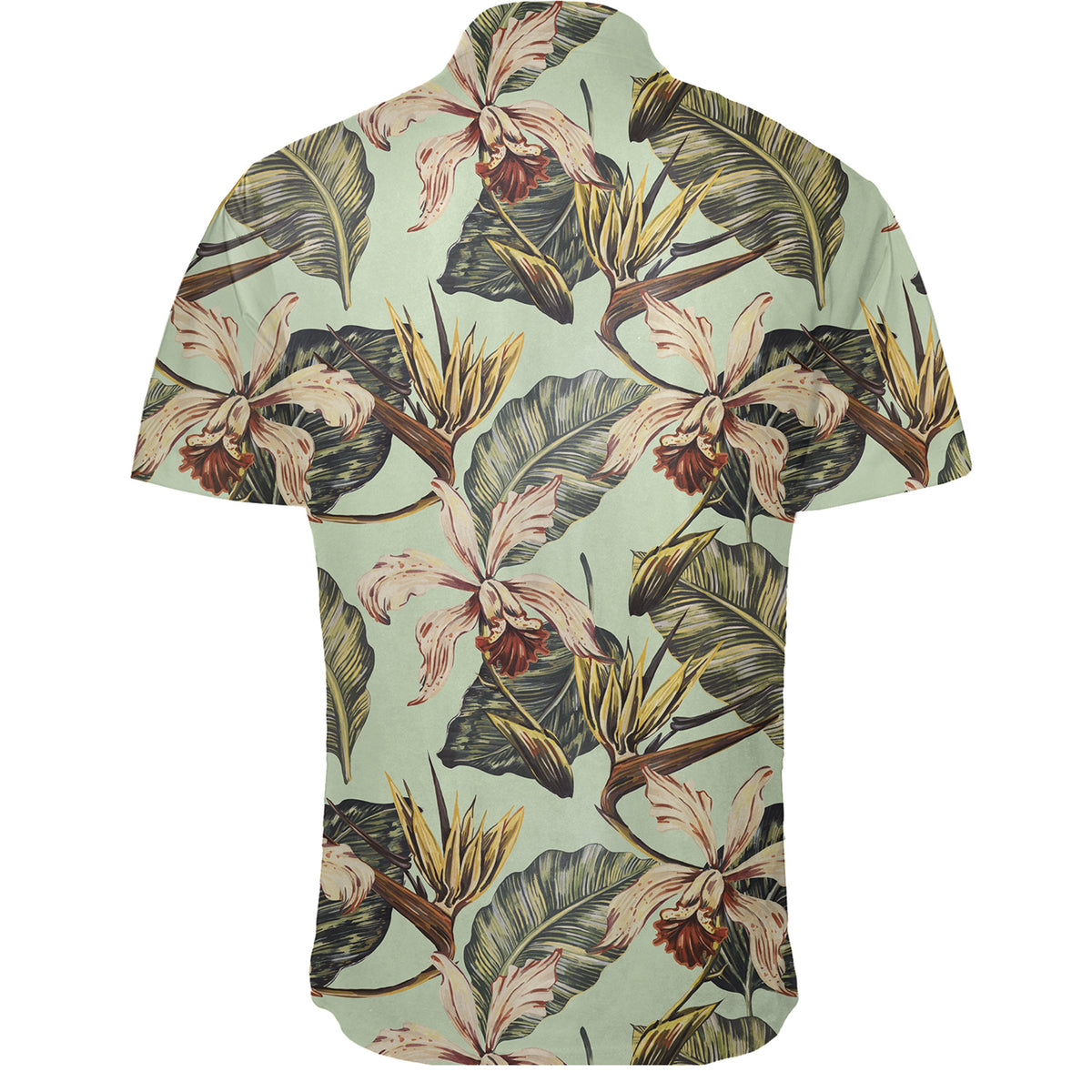 Hawaiian Shirt - Vintage Tropical Jungle Leaves Orchid Bird Shirt - Polynesian Pride