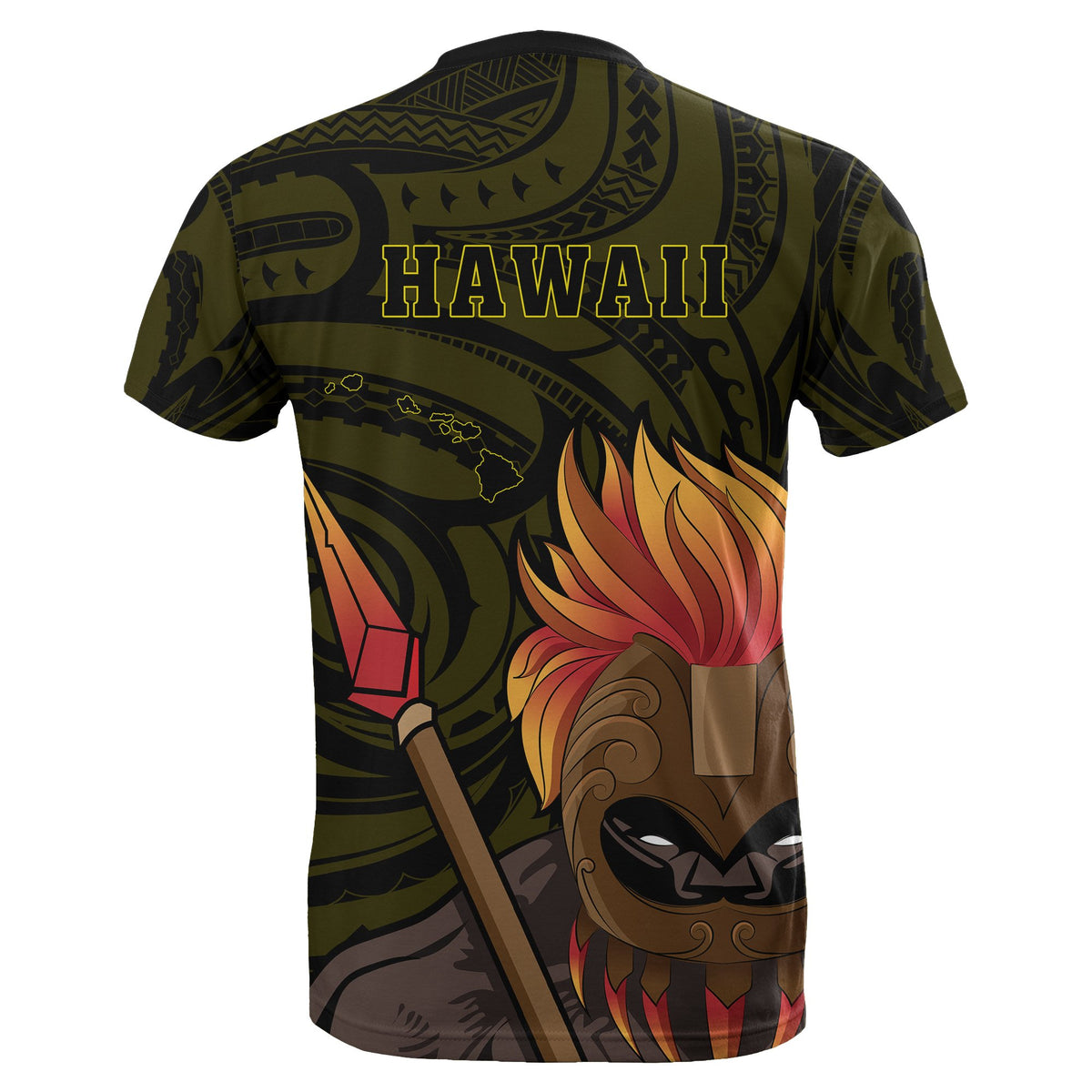 Polynesian Kakau Yellow Kanaka Warrior Hoodie Legend - Polynesian Pride