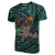 Polynesian Kakau Turquoise Hawaii Warrior Football T Shirt - Polynesian Pride