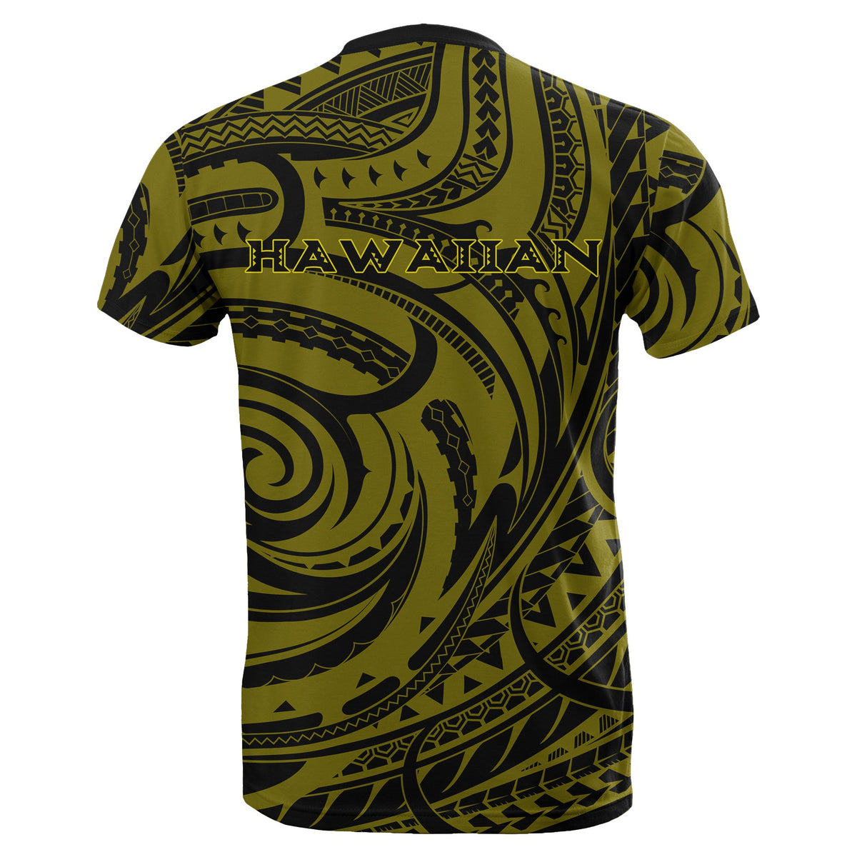 Polynesian Kakau Yellow Hawaii Warrior Football T Shirt - Polynesian Pride
