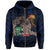 Kakau Blue Hawaii Warrior Football Hoodie (Zip) - Polynesian Pride