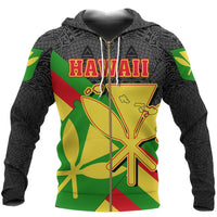 Hawaii Kanaka Flag Zip up Hoodie Pride Style Unisex White - Polynesian Pride