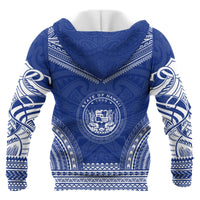Hawaii Polynesian Chief Custom Hoodie Flag Version Unisex Blue - Polynesian Pride