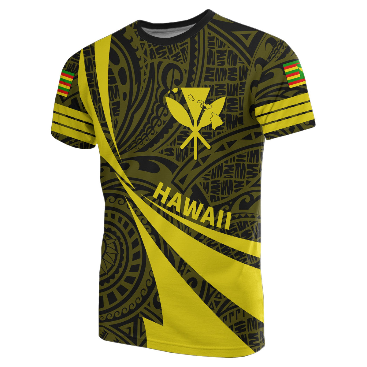 Kanaka Polynesian T Shirt Yellow Doma Style - Polynesian Pride