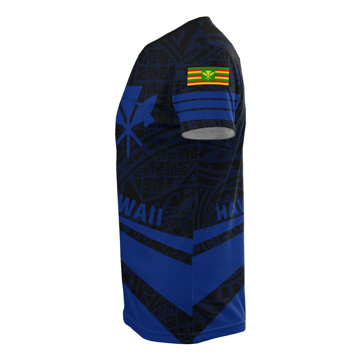 Kanaka Polynesian T Shirt Blue Doma Style - Polynesian Pride