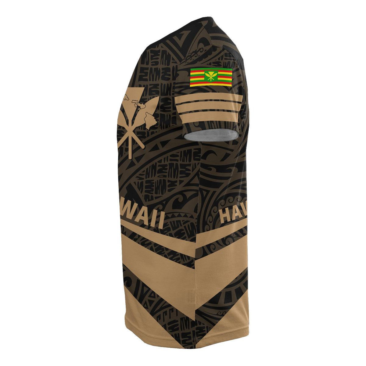 Kanaka Polynesian T Shirt Gold Doma Style - Polynesian Pride