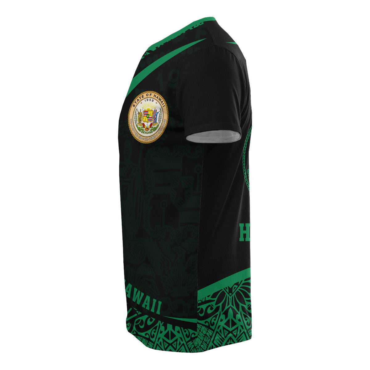 Hawaii Polynesian T Shirt Green Round Style - Polynesian Pride