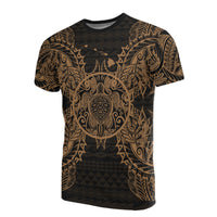 Hawaii T Shirt Polynesian Gold Turtle Tattoo - Polynesian Pride