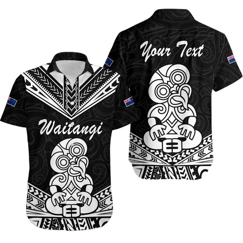 (Custom Personalised) Waitangi Maori Tiki Hawaiian Shirt LT9 Black - Polynesian Pride