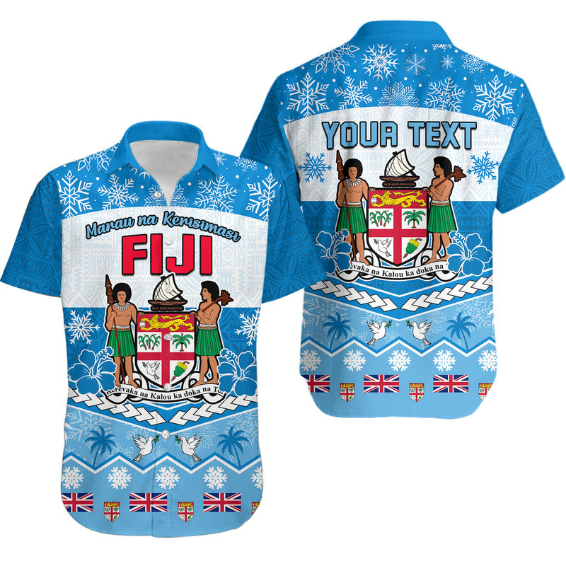 (Custom Personalised) Fiji Masi Tapa Christmas Vibe Hawaiian Shirt LT9 Blue - Polynesian Pride