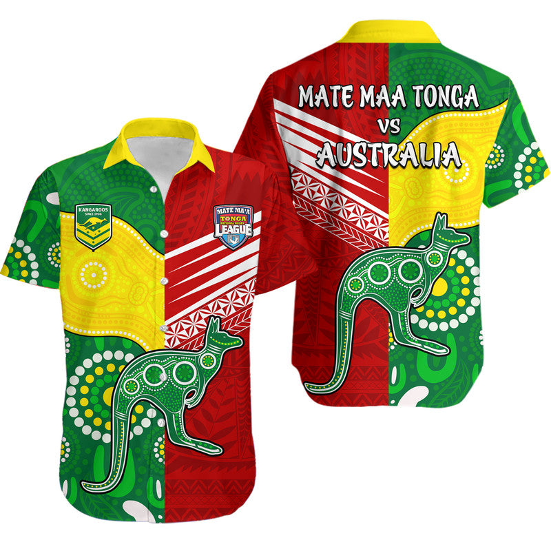 Australia Kangaroos and Mate Maa Tonga Hawaiian Shirt No2 LT9 Red - Polynesian Pride