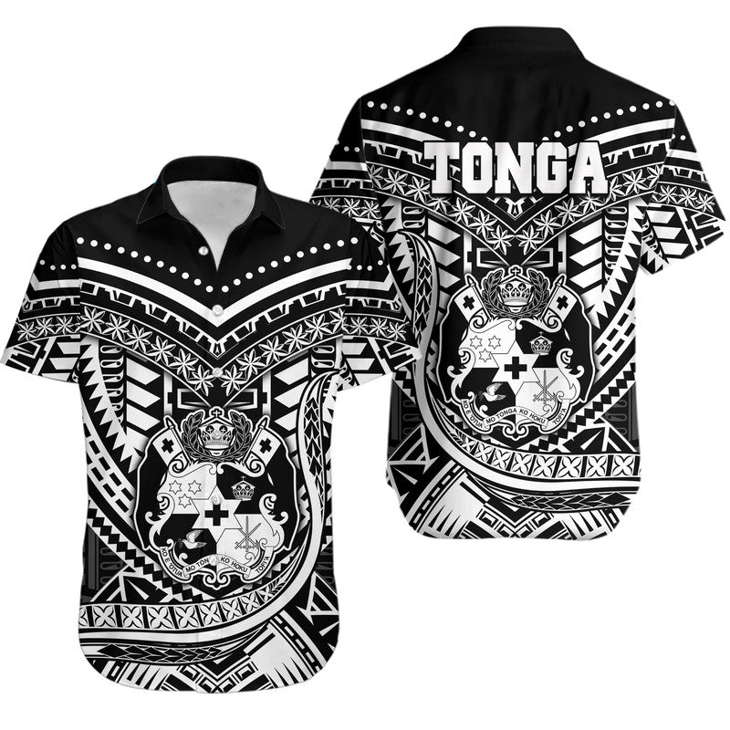 Tonga Coat of Arms Hawaiian Shirt LT9 Black - Polynesian Pride