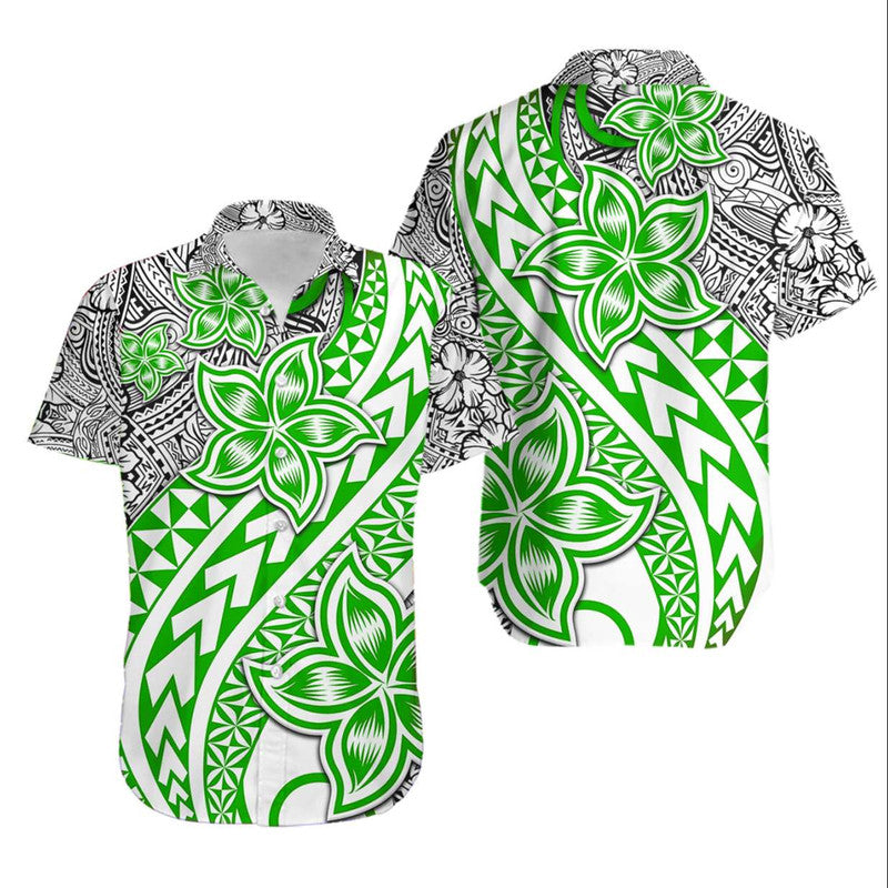 Hawaiian Traditional Polynesian Tribal Tattoo Retro Matching Dress and Hawaiian Shirt Green LT9 - Polynesian Pride
