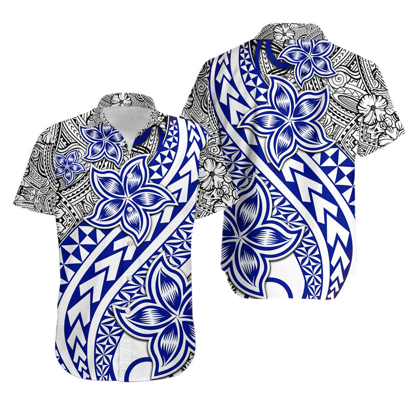 Hawaii Traditional Polynesian Tribal Tattoo Retro Matching Dress and Hawaiian Shirt Blue LT9 - Polynesian Pride