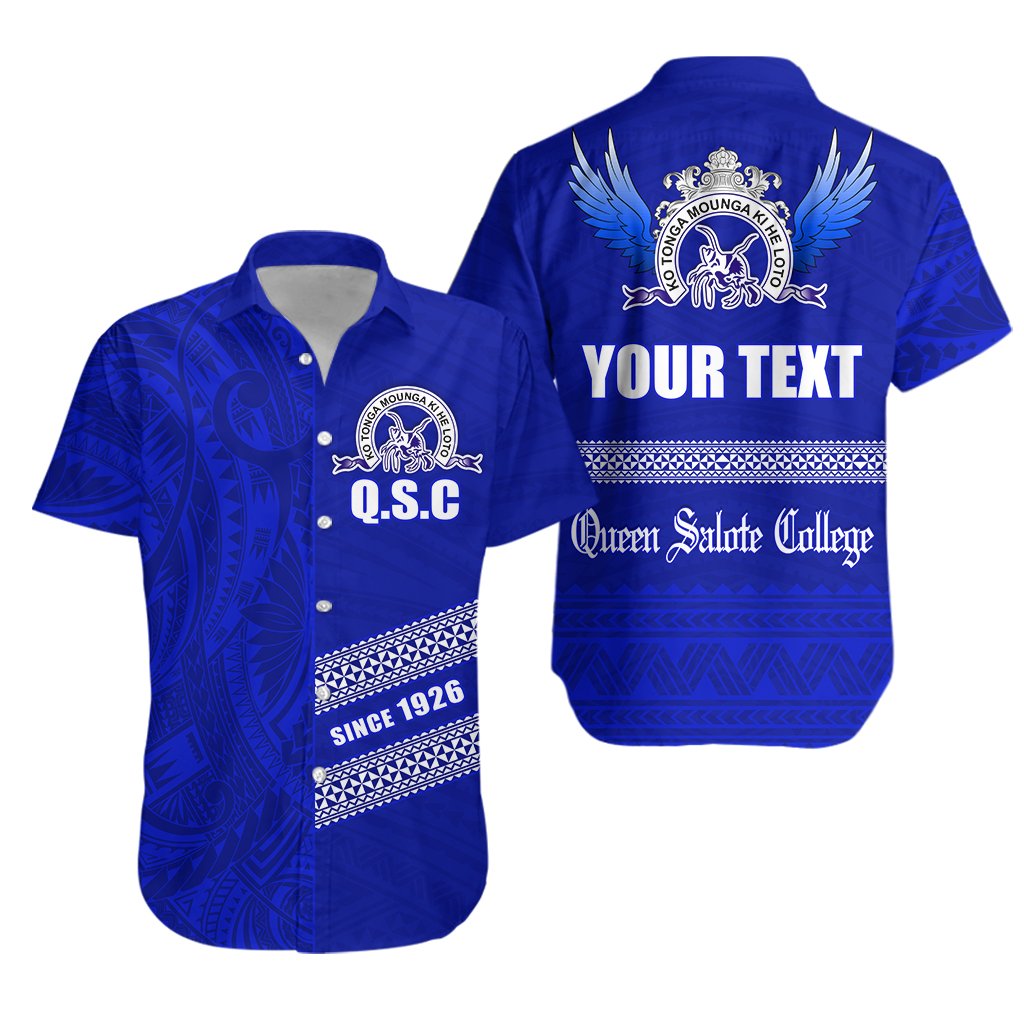 (Custom Personalised) Queen Salote Hawaiian Shirt Tonga College Unisex Blue - Polynesian Pride