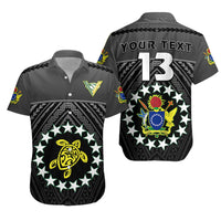 (Custom Personalised) The Kuki's Hawaiian Shirt Cook Islands Rugby Black - Custom Text and Number LT13 Unisex Black - Polynesian Pride