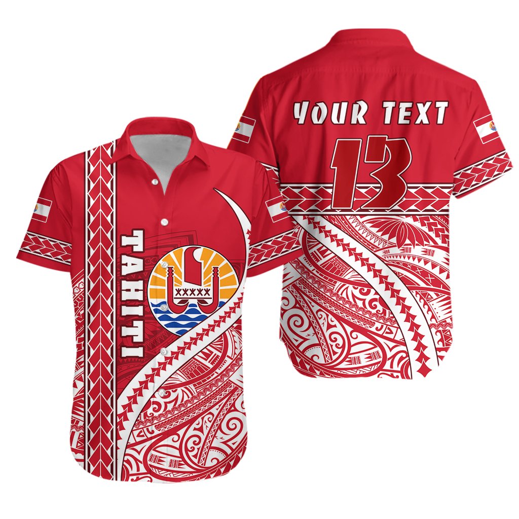(Custom Personalised) Tahiti Rugby Hawaiian Shirt Marvelous Version Red - Custom Text and Number Unisex Red - Polynesian Pride