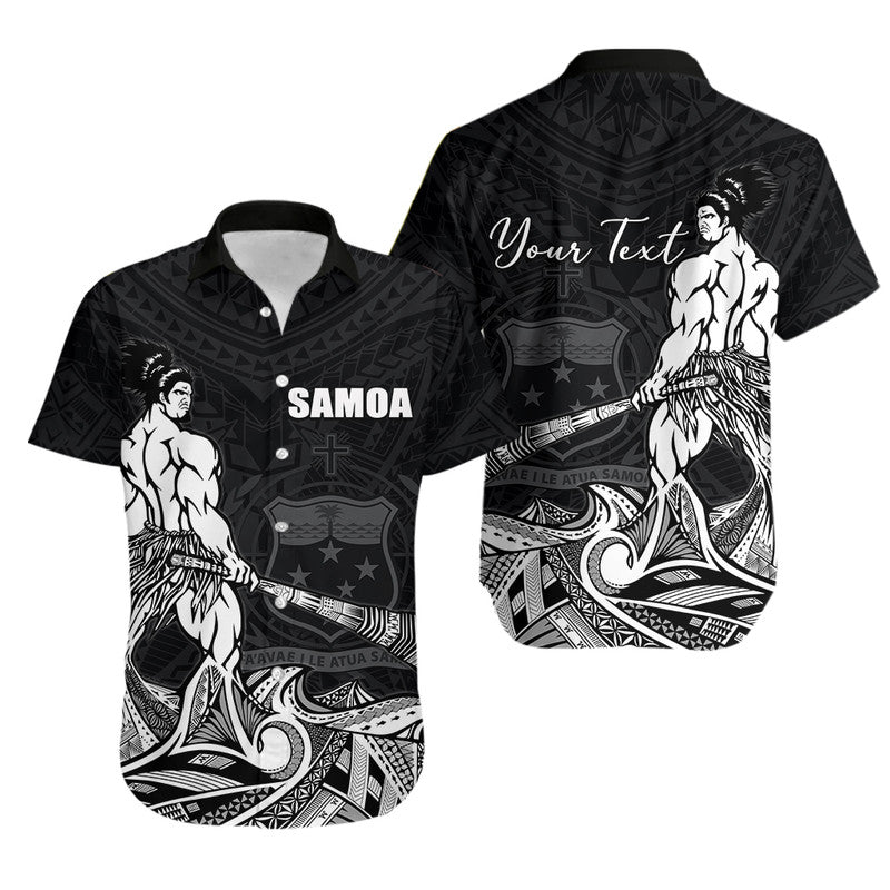 (Custom Personalised) Samoa Warrior Hawaiian Shirt Polynesian No.2 LT6 Black - Polynesian Pride