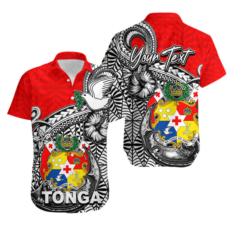 (Custom Personalised) Tonga Hook Tattoo Hawaiian Shirt White LT6 Unisex Red - Polynesian Pride