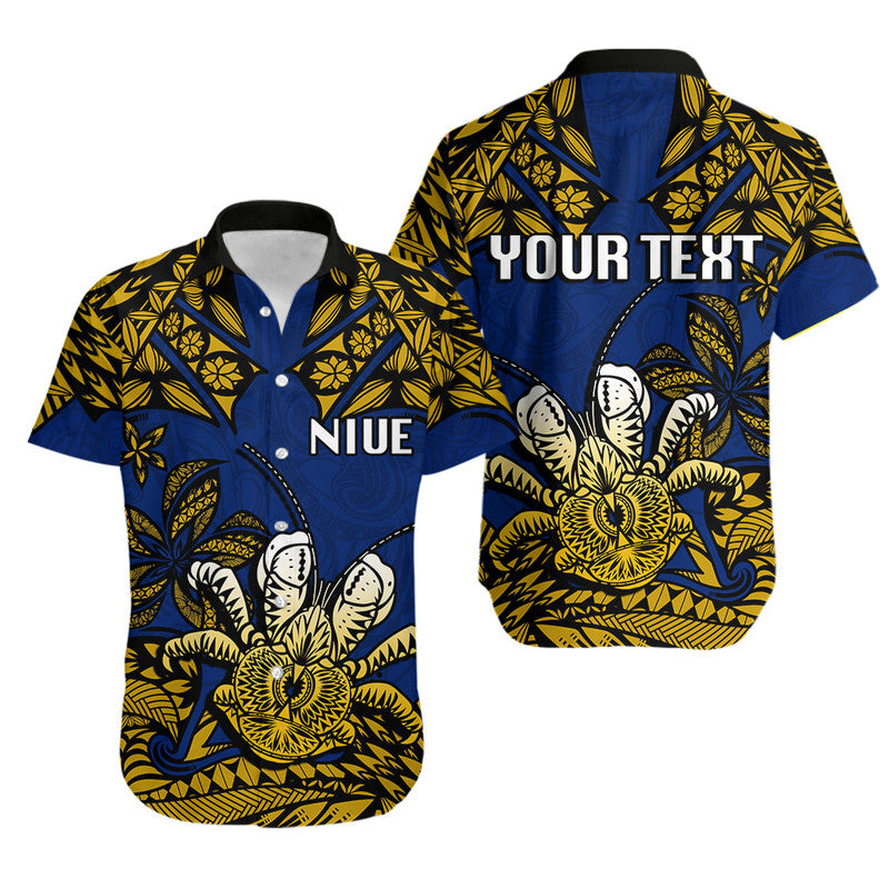 (Custom Personalised) Niue Uga Hawaiian Shirt Tribal Patterns Blue Style LT6 Blue - Polynesian Pride